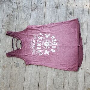 NWT Maurices Faded Maroon Western Country Rodeo Strappy Tank Top Size Medium